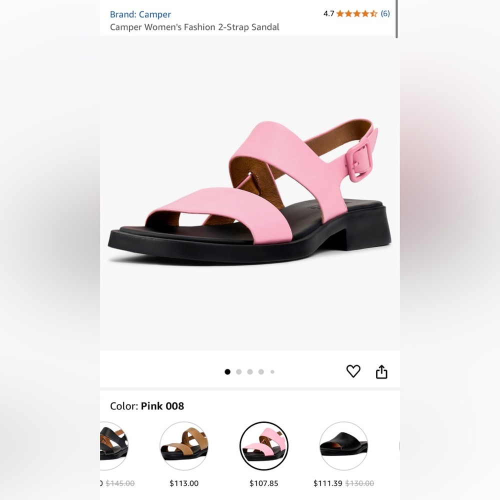 Pink and white camper 40 strapped sandals brand new